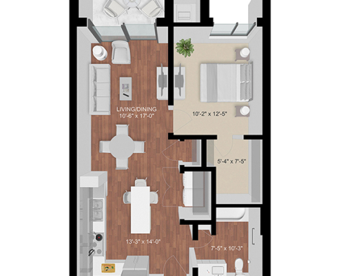 one bedroom apartment floor plan
