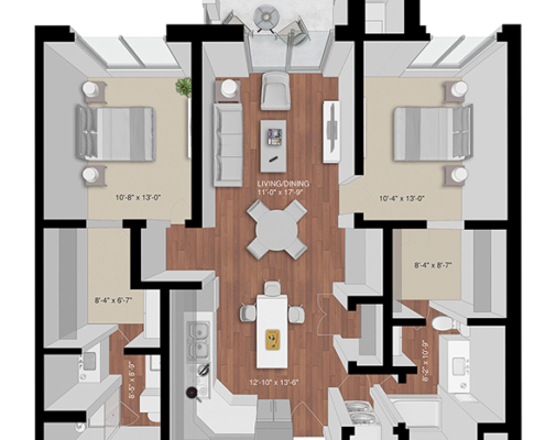 two bedroom apartment floor plan
