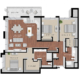 three bedroom apartment floor plan