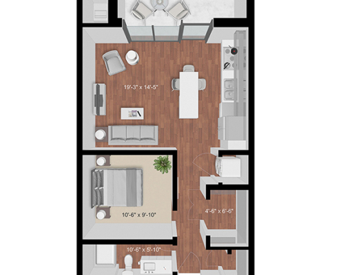 one bedroom apartment floor plan