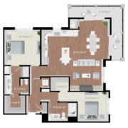 two bedroom apartment floor plan