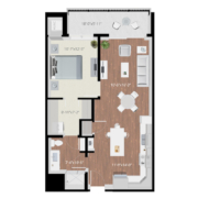 One bedroom apartment floor plan