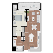 One bedroom apartment floor plan