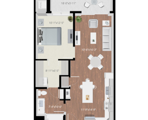 one bedroom apartment floor plan