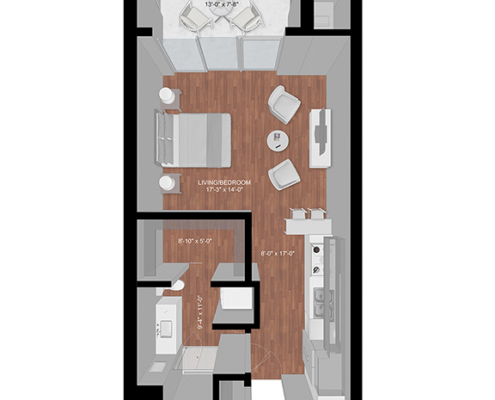 studio apartment floorplan