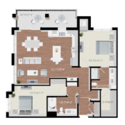 Two bedroom apartment floor plan