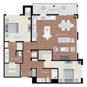 Two bedroom apartment floor plan